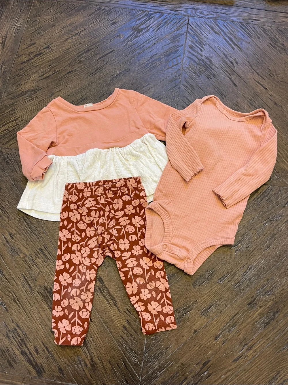 Carter's Peach Long-Sleeve Ribbed Bodysuit